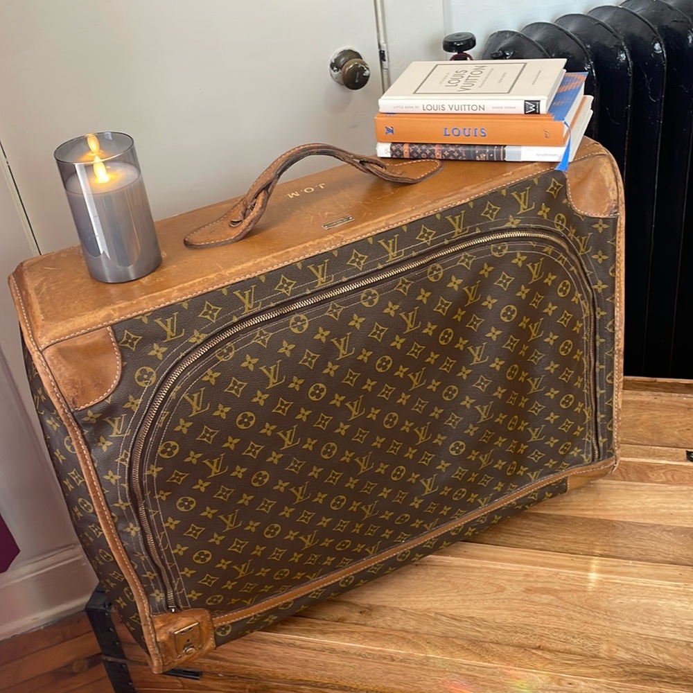 Louis Vuitton Brown Monogram Vintage Pullman Canvas Suitcase.